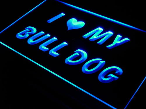 I Love Bull Dog Pet Bulldog Neon Light Sign